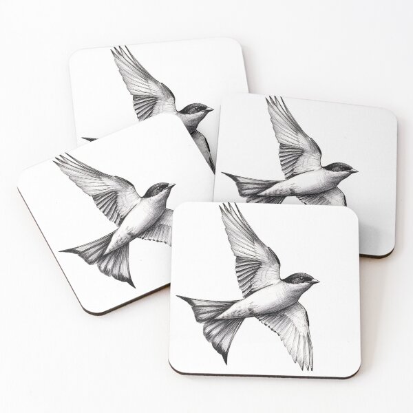 Item preview, Black and White Bird Pencil Drawing designed and sold by Pencil-Art.