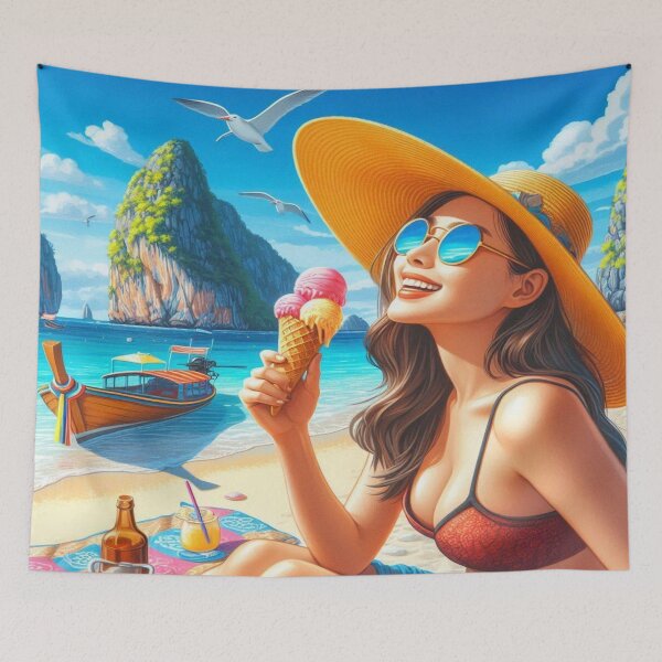 Item preview, Summer magic: blue sky, ice and a boat in the water – pure bliss designed and sold by FotoworldEdel.