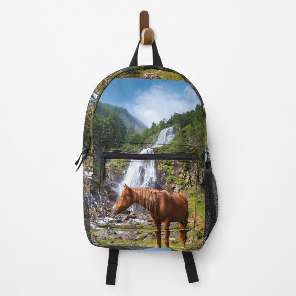 Item preview, A wild mustang at the bottom of a waterfall. designed and sold by Karine Dupras.
