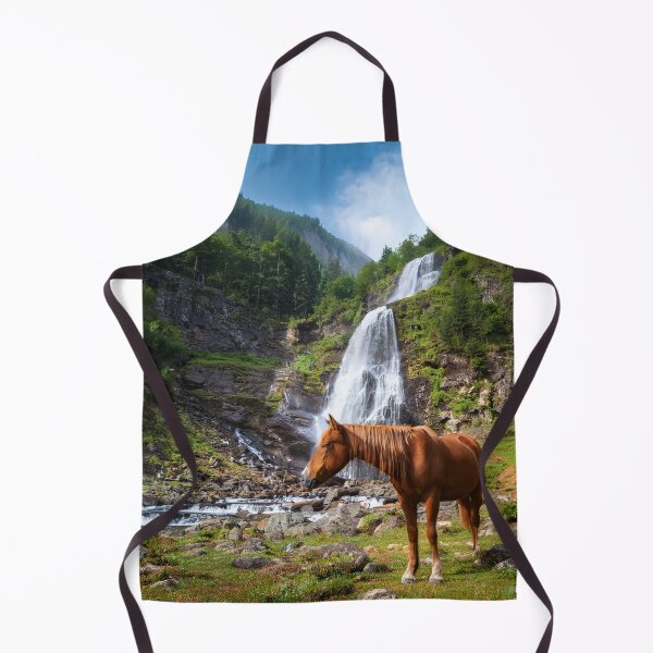 Item preview, A wild mustang at the bottom of a waterfall. designed and sold by Karine Dupras.