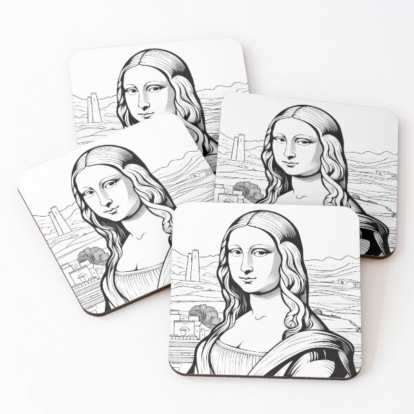 Item preview, COLORING DRAWING OF DA VINCI'S GIOCONDA designed and sold by infinitearte.