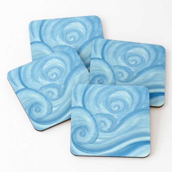 Item preview, Stylized Waves Watercolor Painting designed and sold by Lily Rose Doodle.