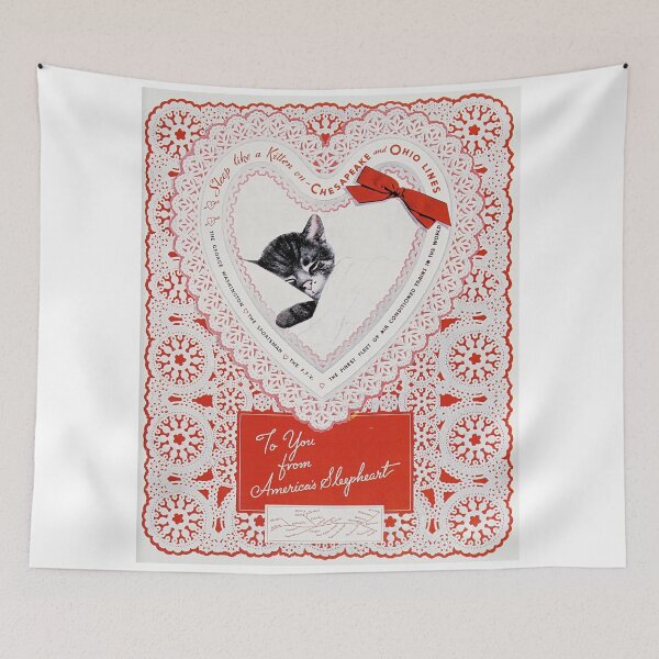 Item preview, Vintage retro advert featuring a sleeping cat designed and sold by colliophoto.