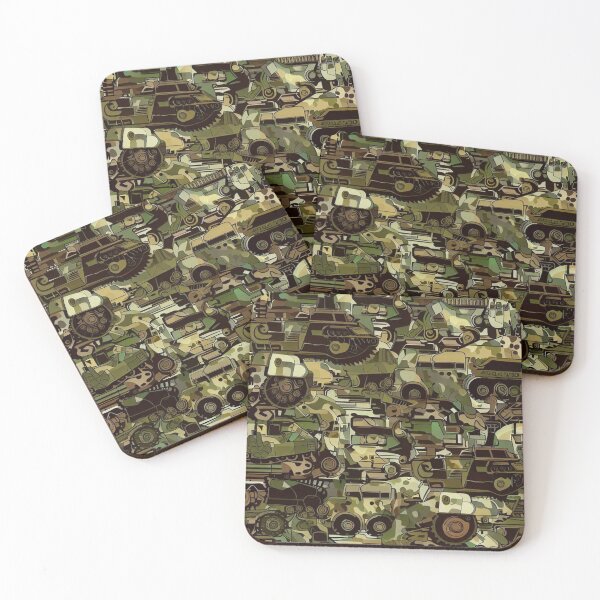 Item preview, Bold Camouflage Army Truck Motifs for Fabrics designed and sold by communedesigns.