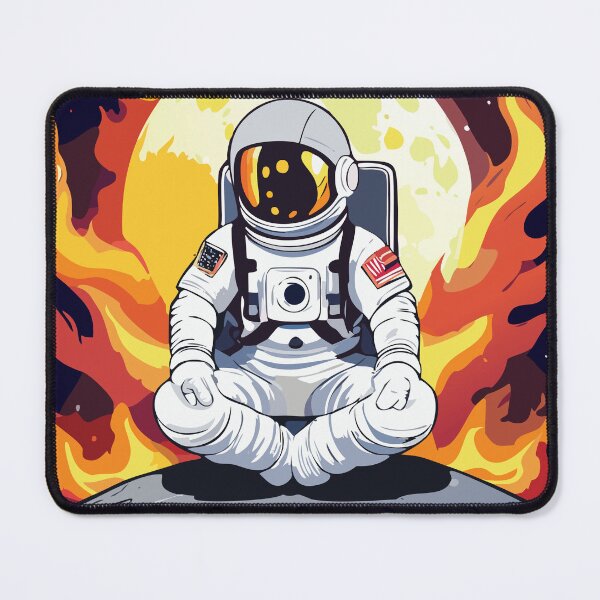 Item preview, astronaut meditate on the moon designed and sold by saksilpprompen.