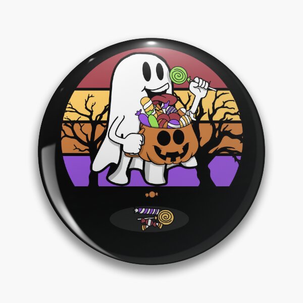 Item preview, Retro Sunset Funny Ghost Eating Candies Boosheet Boo Happy Halloween Spooky designed and sold by BBBLClo.
