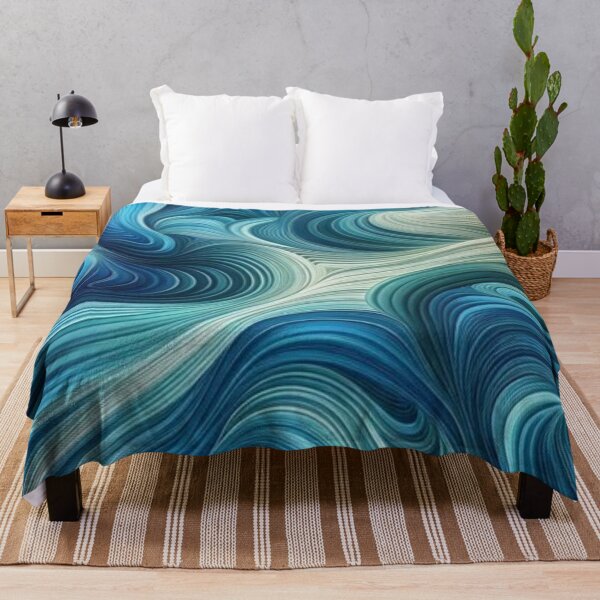 Item preview, An Abstract Wave Pattern In Shades Of Blue And Green. designed and sold by IrsathThaslima.