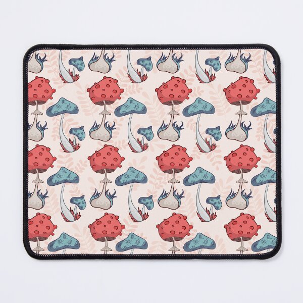 Item preview, Bright Autumn Crazy Mushrooms red blue pattern designed and sold by Vi-Sko.