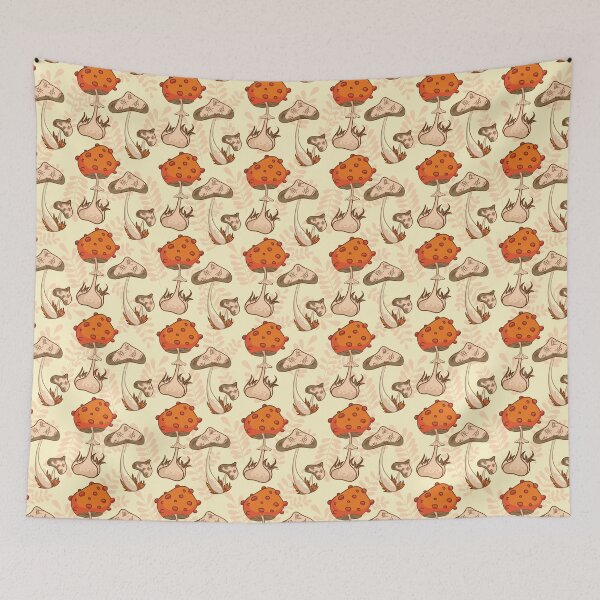 Item preview, Bright Autumn Crazy Mushrooms medieval yellow pattern designed and sold by Vi-Sko.