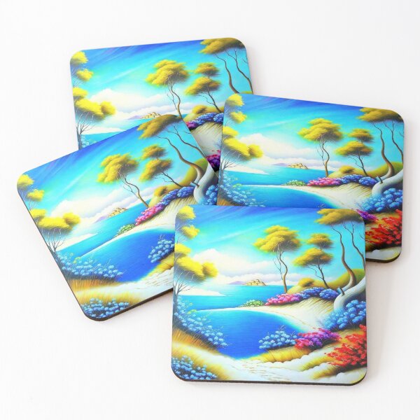 Item preview, colorful coastal landscape designed and sold by trendero.