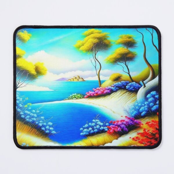 Item preview, colorful coastal landscape designed and sold by trendero.