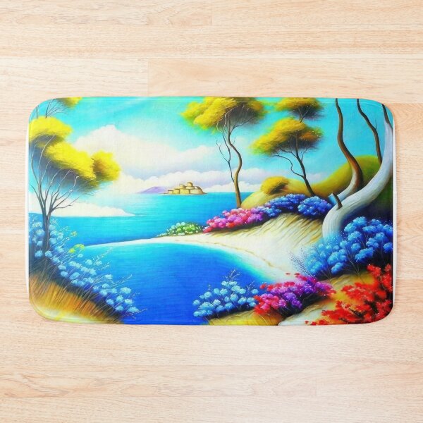 Item preview, colorful coastal landscape designed and sold by trendero.