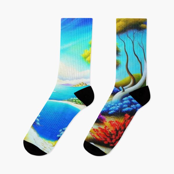 Item preview, colorful coastal landscape designed and sold by trendero.
