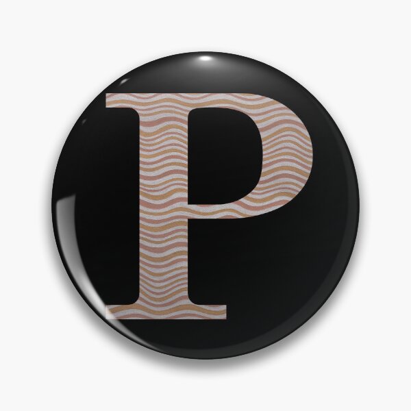 Item preview, Letter P Metallic Look Stripes Silver Gold Copper designed and sold by theartofvikki.
