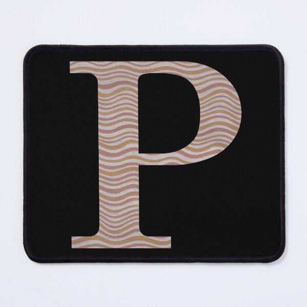 Item preview, Letter P Metallic Look Stripes Silver Gold Copper designed and sold by theartofvikki.