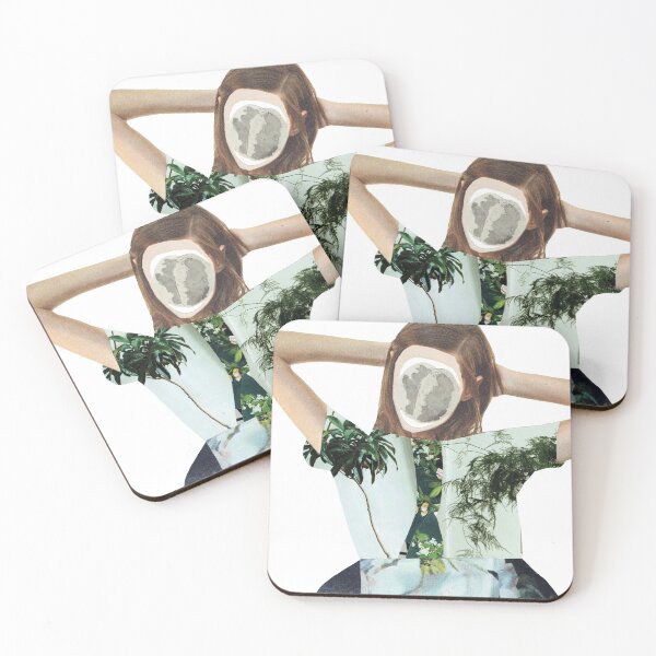 Item preview, hand cut collage of a faceless girl with a floral dress designed and sold by ANNA-collage.