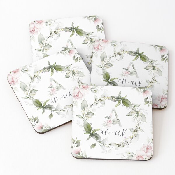 Item preview, Elegant Floral Monogram 'A' - Amour designed and sold by coshe.