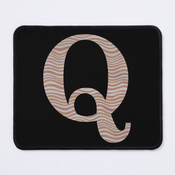 Item preview, Letter Q Metallic Look Stripes Silver Gold Copper designed and sold by theartofvikki.