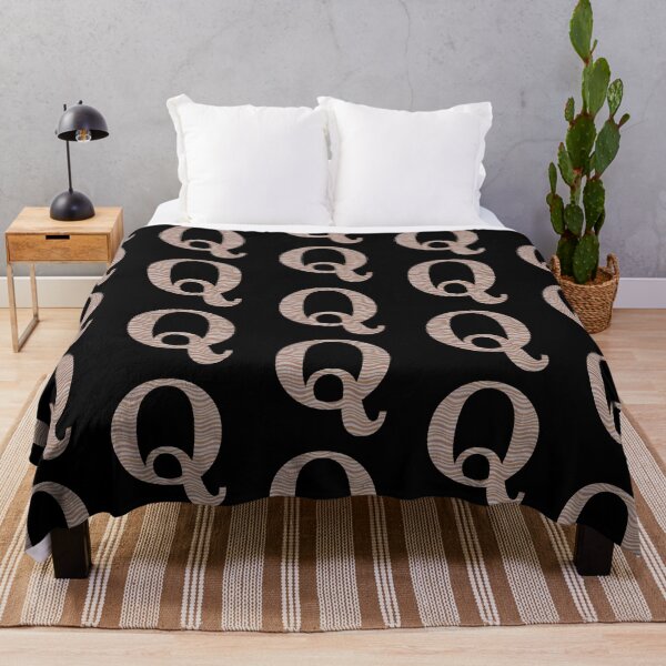 Item preview, Letter Q Metallic Look Stripes Silver Gold Copper designed and sold by theartofvikki.