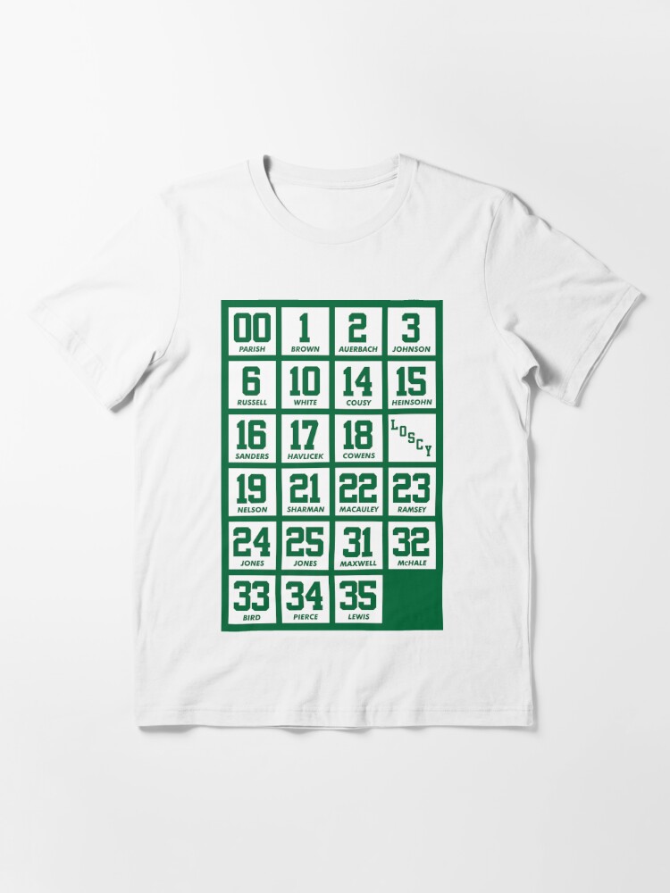 Retired Numbers - Celtics Essential T-Shirt for Sale by pkfortyseven