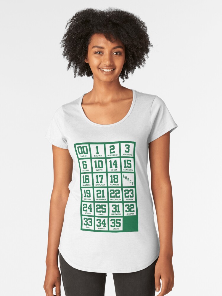 Boston Celtics Retired Numbers Women's T-Shirt Tee