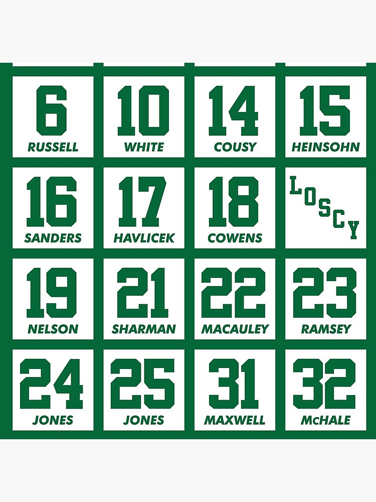 Retired Numbers - Celtics Art Print for Sale by pkfortyseven  Boston  celtics basketball, Celtics basketball, Boston celtics