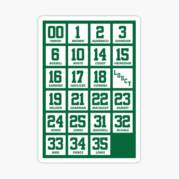 Retired Numbers - Celtics Sticker