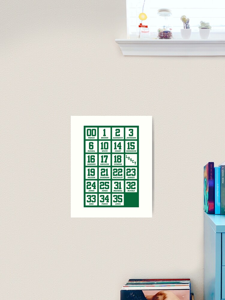 Retired Numbers - Celtics Art Print for Sale by pkfortyseven