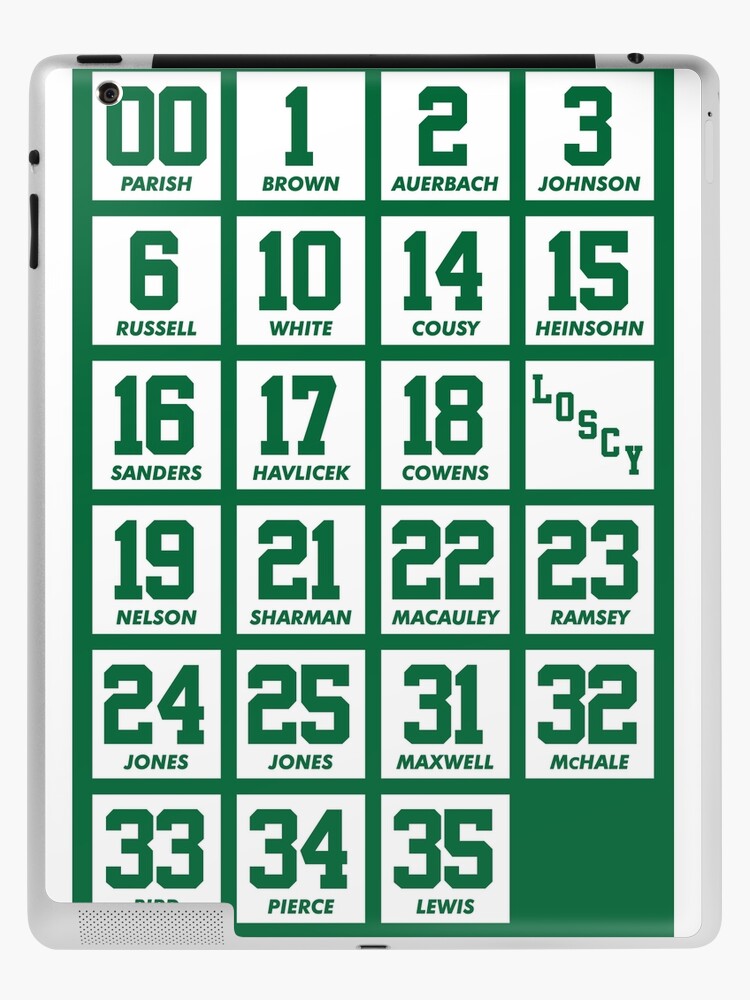 Retired Numbers - Celtics iPad Case & Skin for Sale by pkfortyseven