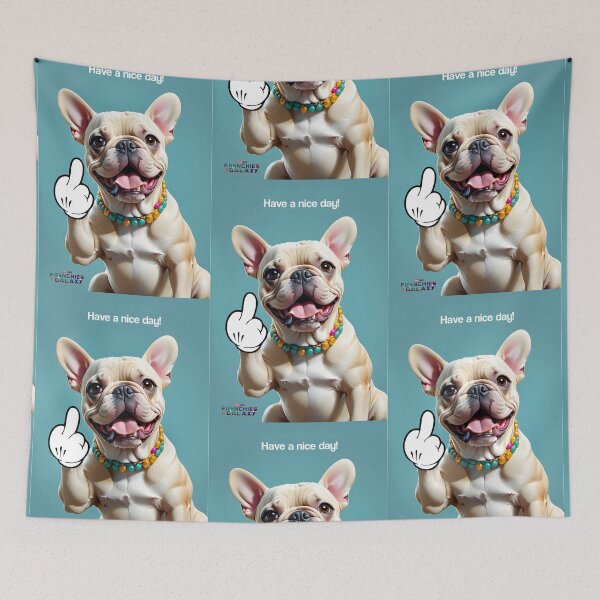 Item preview, Have a nice day! funny Frenchie giving the finger designed and sold by PineappleBlend.
