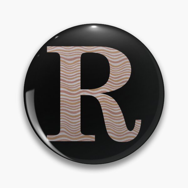 Item preview, Letter R Metallic Look Stripes Silver Gold Copper designed and sold by theartofvikki.