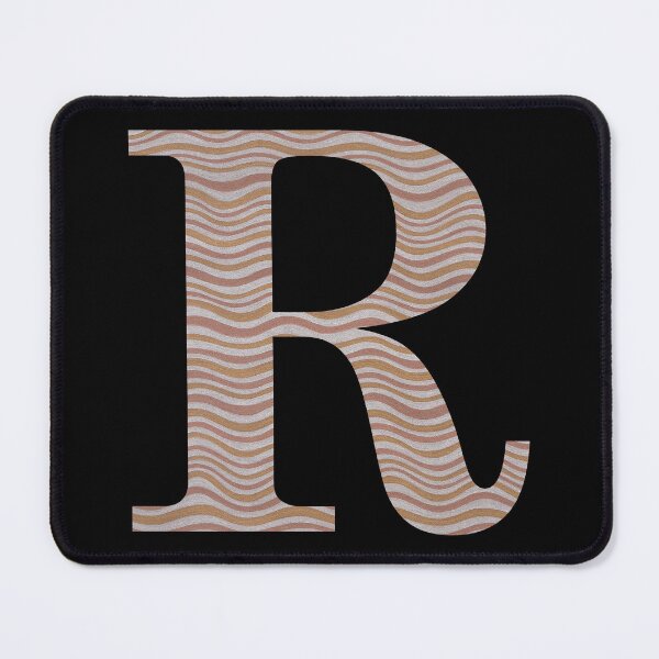 Item preview, Letter R Metallic Look Stripes Silver Gold Copper designed and sold by theartofvikki.