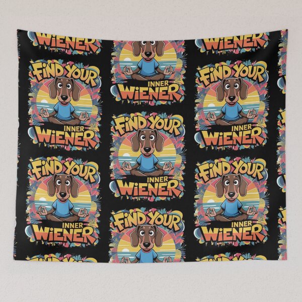 Item preview, Funny Dachshund Dog Meditating doing Yoga designed and sold by Nature's Fancy.