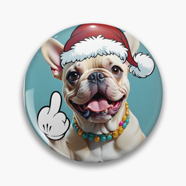 Artikelvorschau, Fröhliche Weihnachten! Lustiger Frenchie zeigt den Mittelfinger entworfen und verkauft von PineappleBlend.