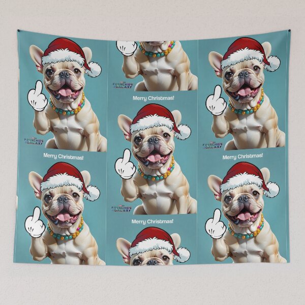 Item preview, Merry Christmas! funny Frenchie giving the finger designed and sold by PineappleBlend.
