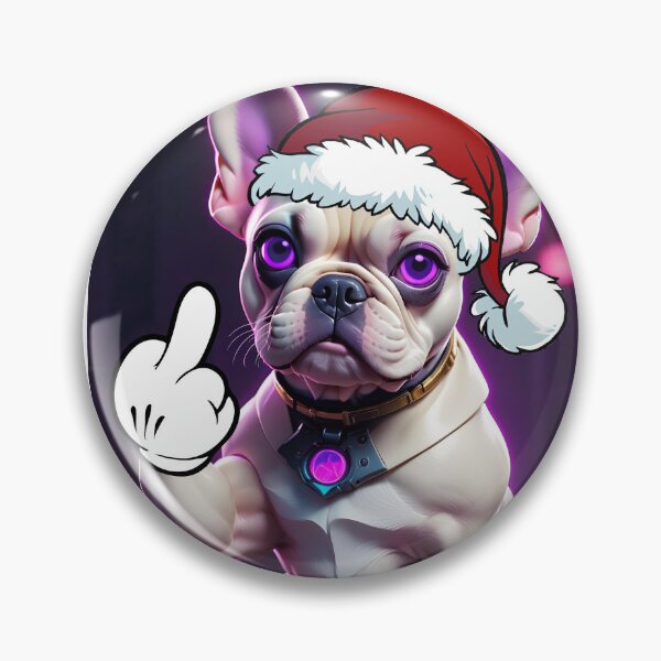 Item preview,  Merry Christmas! funny Space Frenchie giving the finger designed and sold by PineappleBlend.