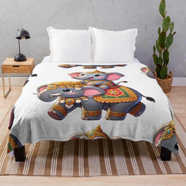Item preview, Joyful Elephants in Traditional Thai Dress designed and sold by Chokhdi289shop.