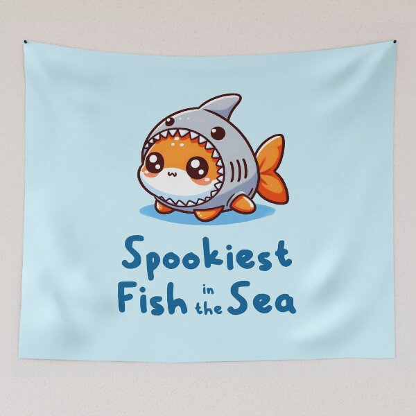 Item preview, Spookiest Fish in the Sea: Cute Shark Costume Fish Halloween Costume Kawaii GOldfish designed and sold by Gay-Koala.