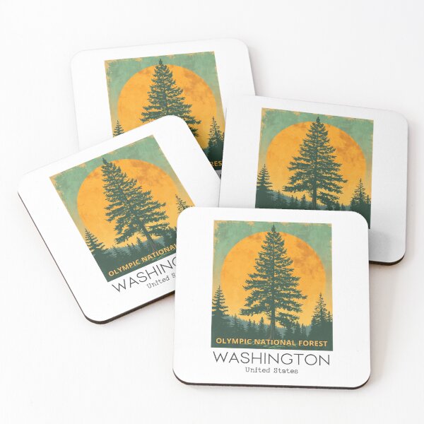 Item preview, A Vintage Travel Illustration of Olympic National Forest - Washington - US  designed and sold by GoodOldVintage.
