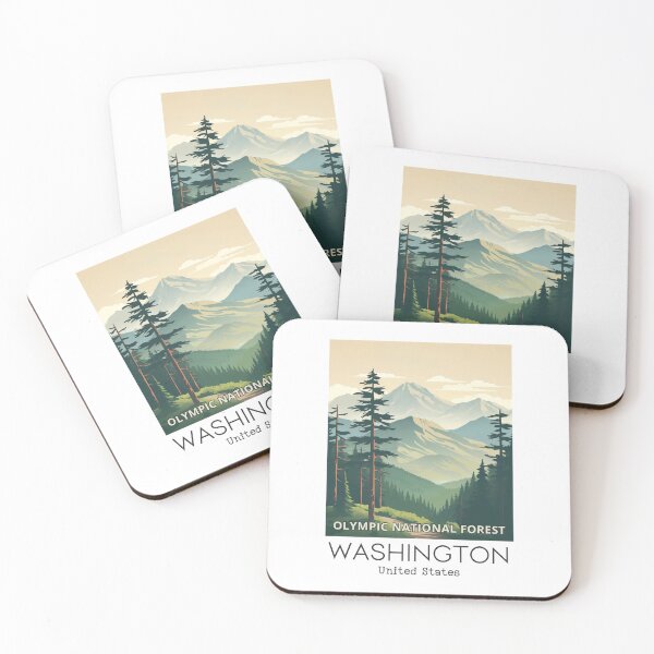 Item preview, A Vintage Travel Illustration of Olympic National Forest - Washington - US  designed and sold by GoodOldVintage.