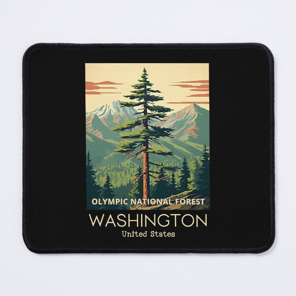 Item preview, A Vintage Travel Illustration of Olympic National Forest - Washington - US  designed and sold by GoodOldVintage.