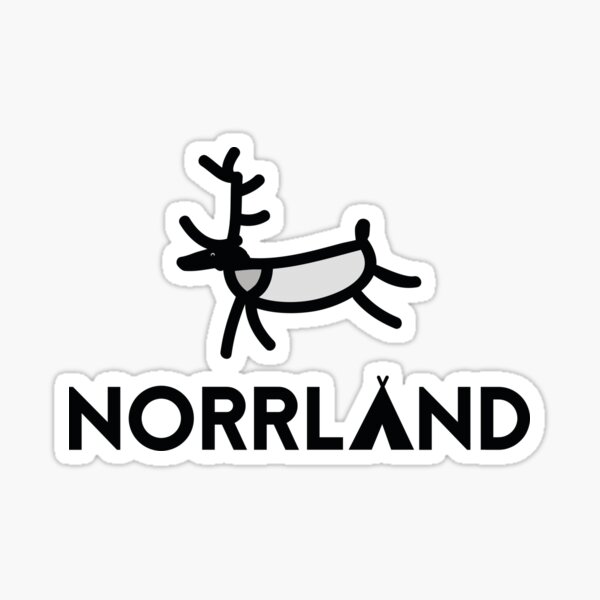 Aperçu de l'œuvre Norrland avec un renne sauteur créée et vendue par knappidesign.