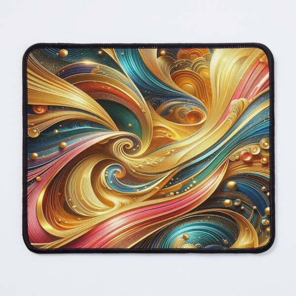 Item preview, A colourful masterpiece: golden waves in bright colours designed and sold by FotoworldEdel.