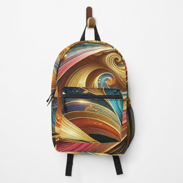 Item preview, A colourful masterpiece: golden waves in bright colours designed and sold by FotoworldEdel.