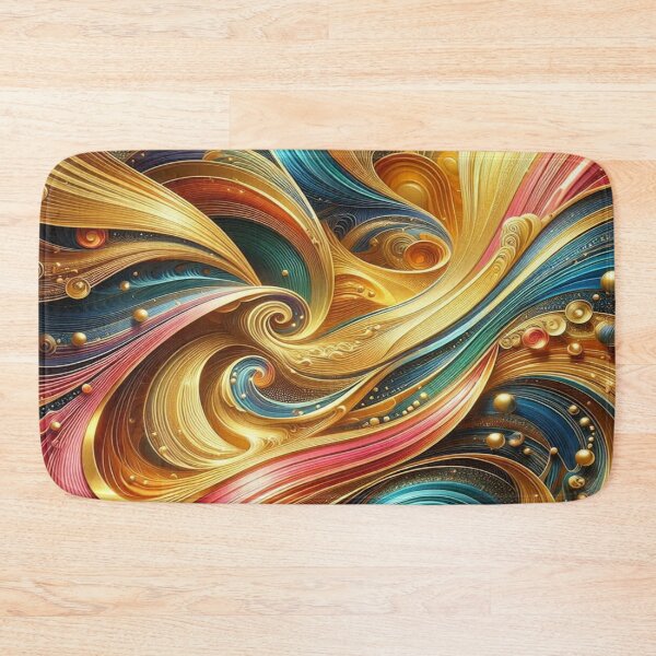 Item preview, A colourful masterpiece: golden waves in bright colours designed and sold by FotoworldEdel.