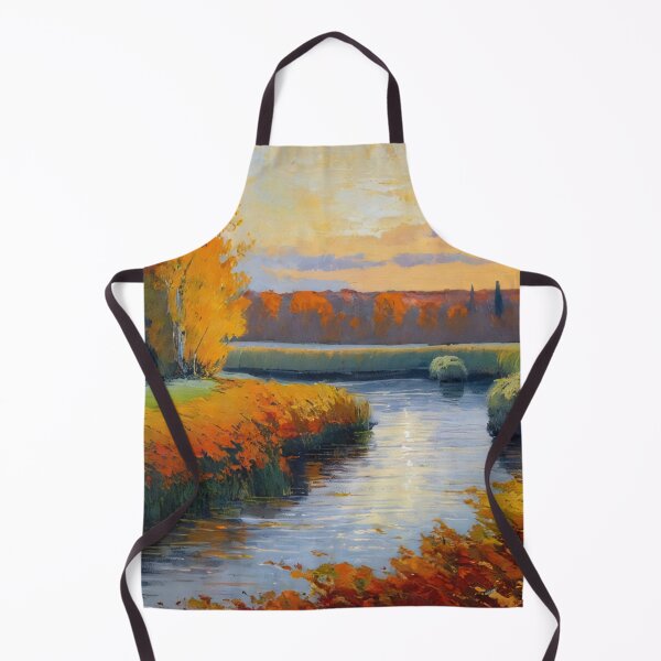 Item preview, Field in early autumn with river designed and sold by MoodyFrames.