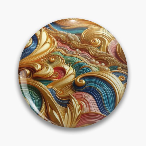 Item preview, A colourful masterpiece: golden waves in bright colours designed and sold by FotoworldEdel.