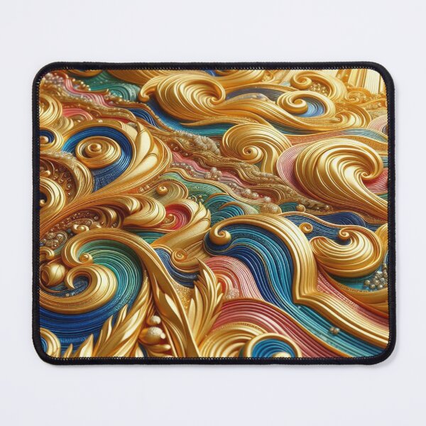 Item preview, A colourful masterpiece: golden waves in bright colours designed and sold by FotoworldEdel.