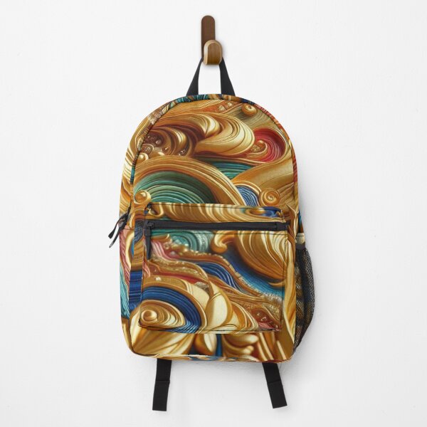 Item preview, A colourful masterpiece: golden waves in bright colours designed and sold by FotoworldEdel.