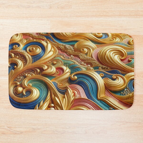 Item preview, A colourful masterpiece: golden waves in bright colours designed and sold by FotoworldEdel.